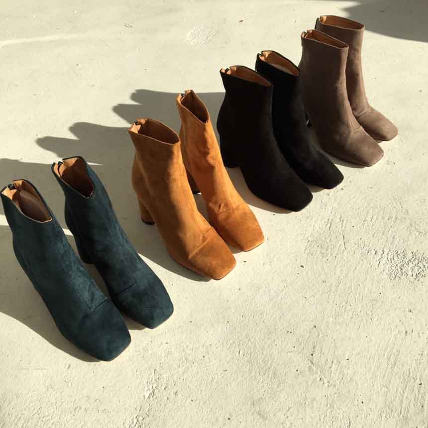 Suede Angle Boots High Heels Chelsea Twenties Twen