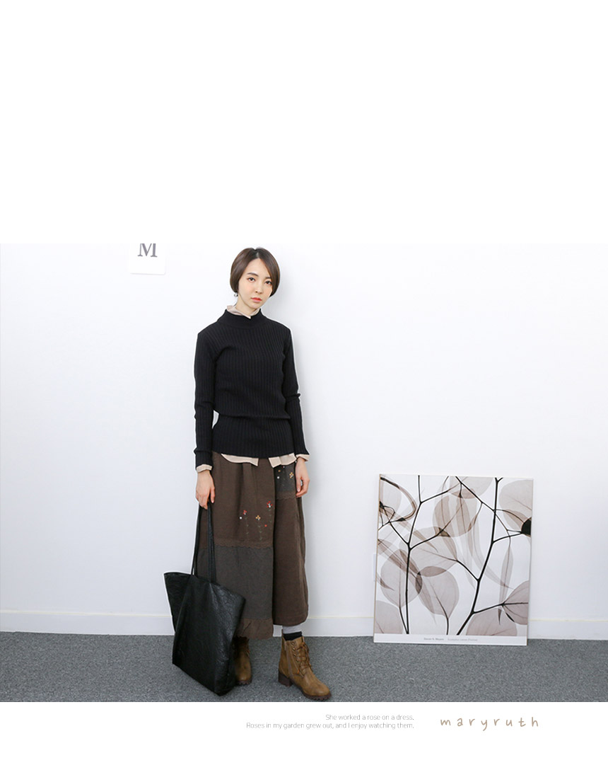 Winter embroidered skirts Long skirt lace Volume B