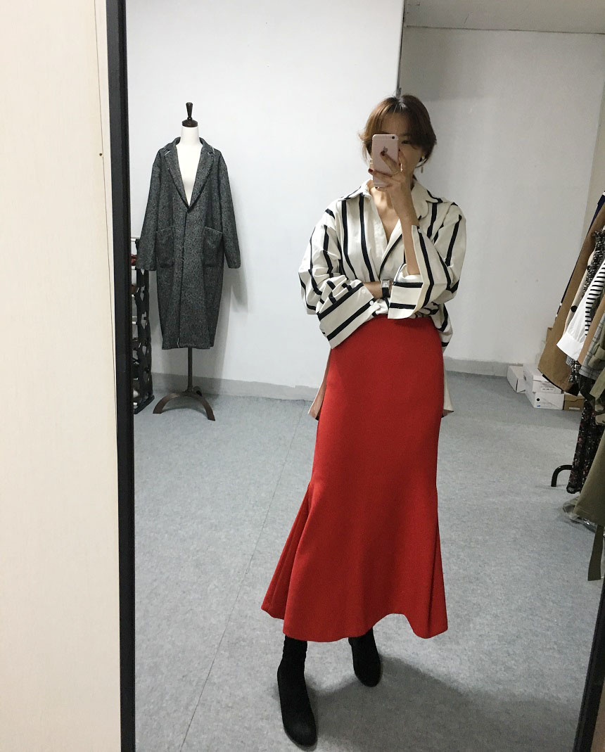 Mermaid Mermaid Long Skirt Line Skirt Winter High 