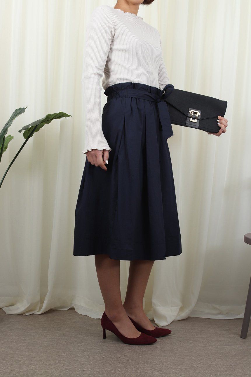 High-waisted flared skirt H-line h Long Long skirt