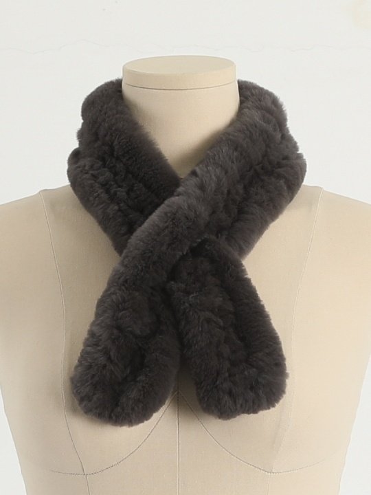 Petit Rex Rabbit Hair Muffler Real Shawl