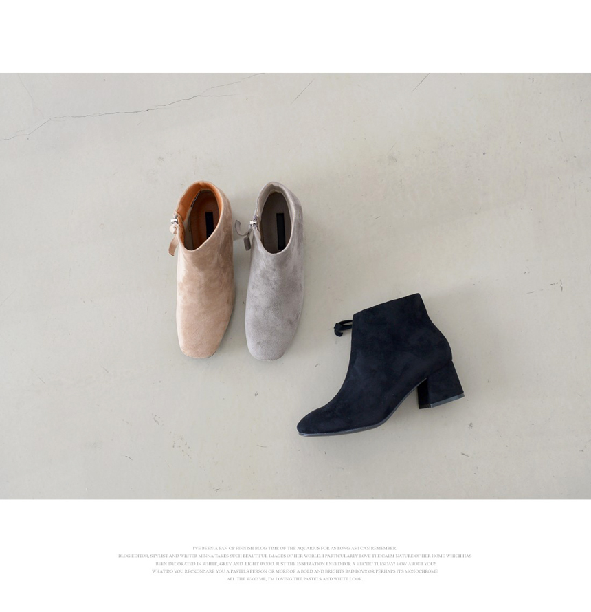 Suede Ankle Boots Heel Female Angle Tongue 5cm Hee