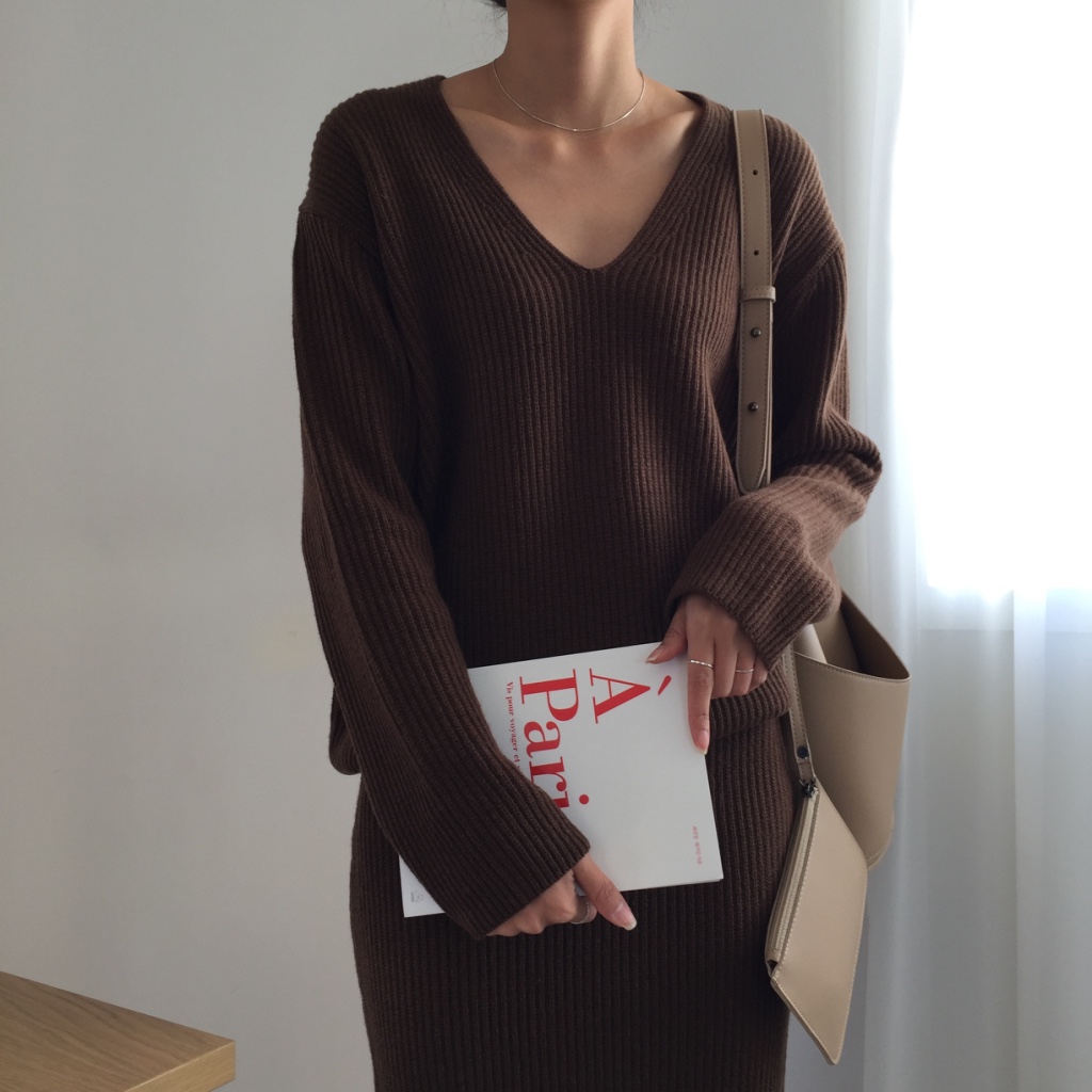 Winter Goliath Knit Long Skirt 3color Coordination