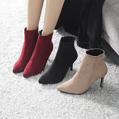 Suede Stiletto Ankle Boots Buti Heel Women's 20