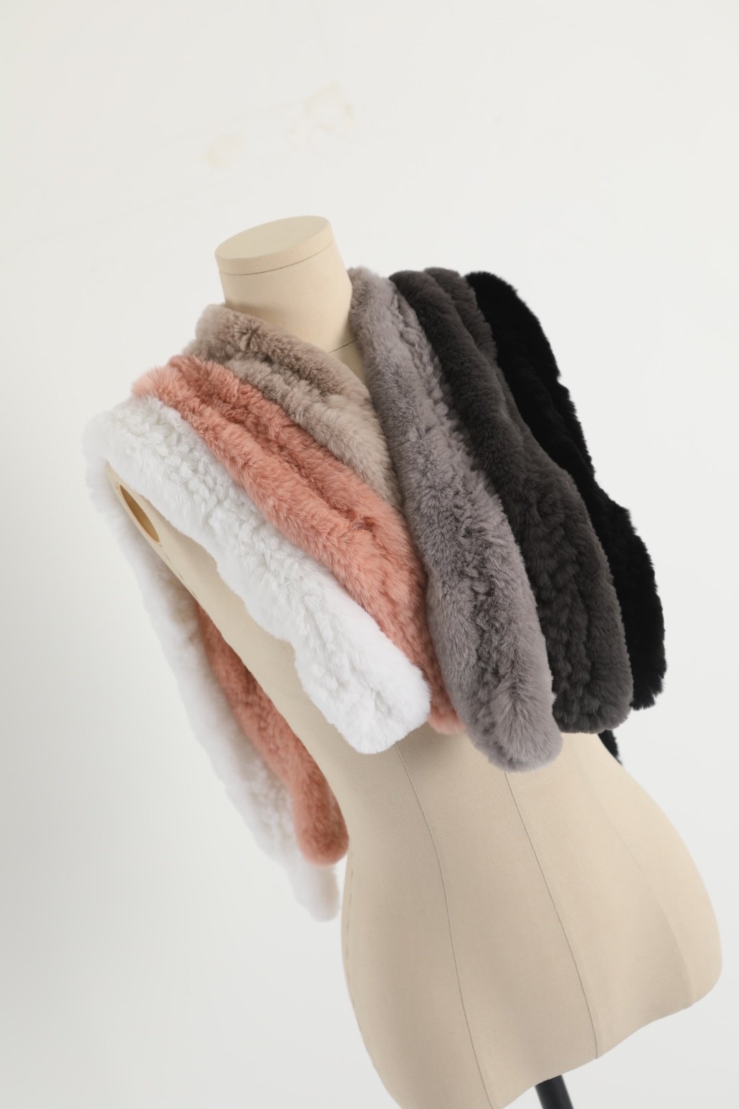 Petit Rex Rabbit Hair Muffler Real Shawl