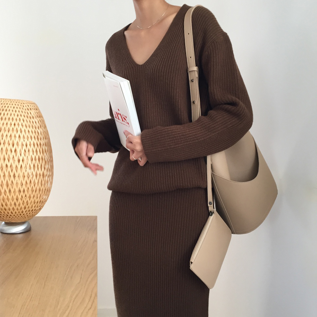 Winter Goliath Knit Long Skirt 3color Coordination