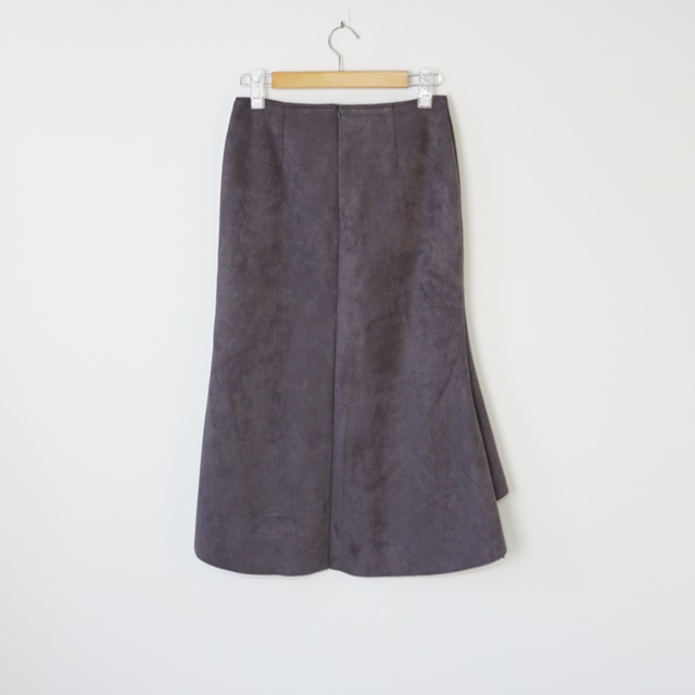 Mermaid a-line leather unverted suede brown colore