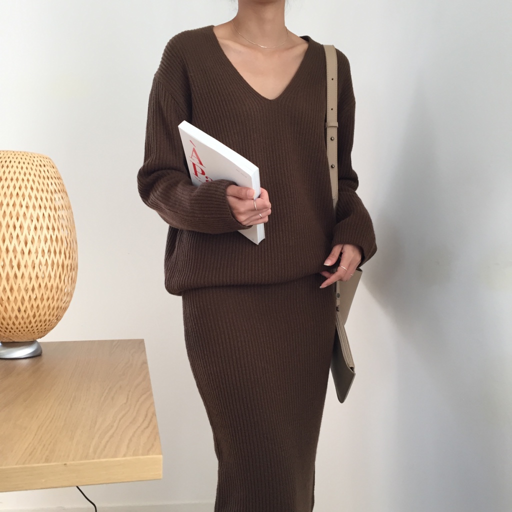 Winter Goliath Knit Long Skirt 3color Coordination