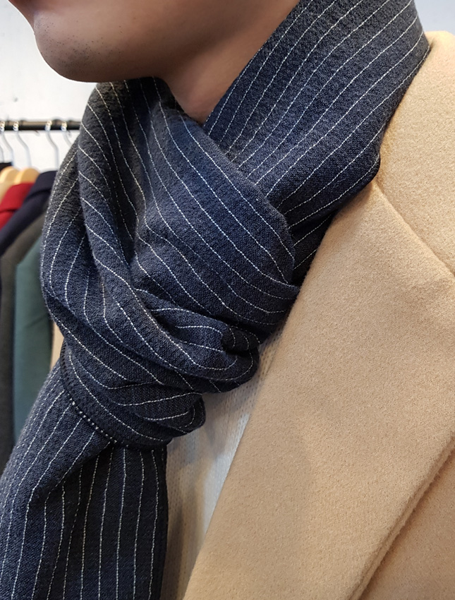 Stripe muffler 2color Man Coordination Shawl Pint 