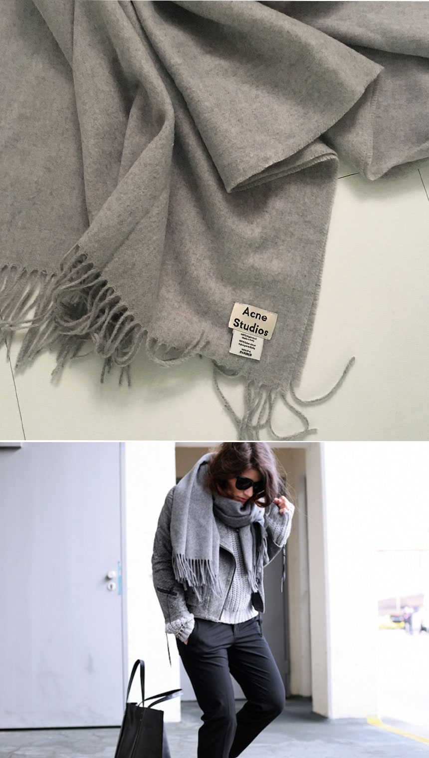 Acne wool muffler Wide mill Unisex studio pink sha