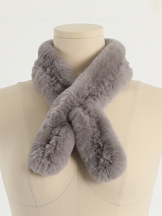 Petit Rex Rabbit Hair Muffler Real Shawl