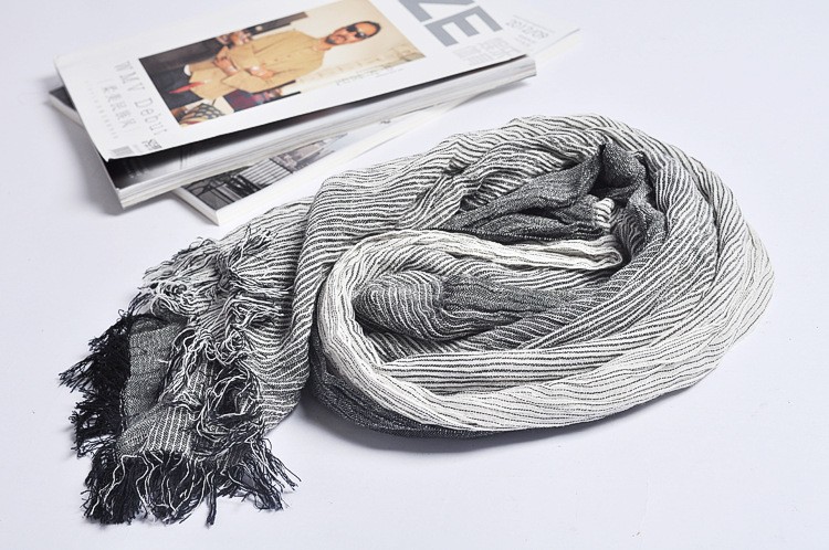 Men's women's public stall thin scarf stripe