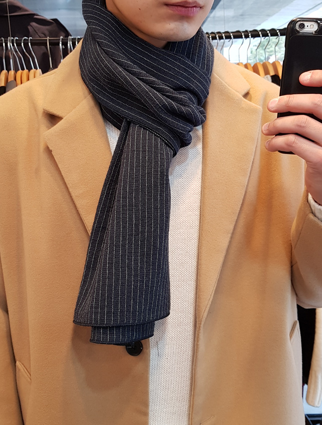 Stripe muffler 2color Man Coordination Shawl Pint 