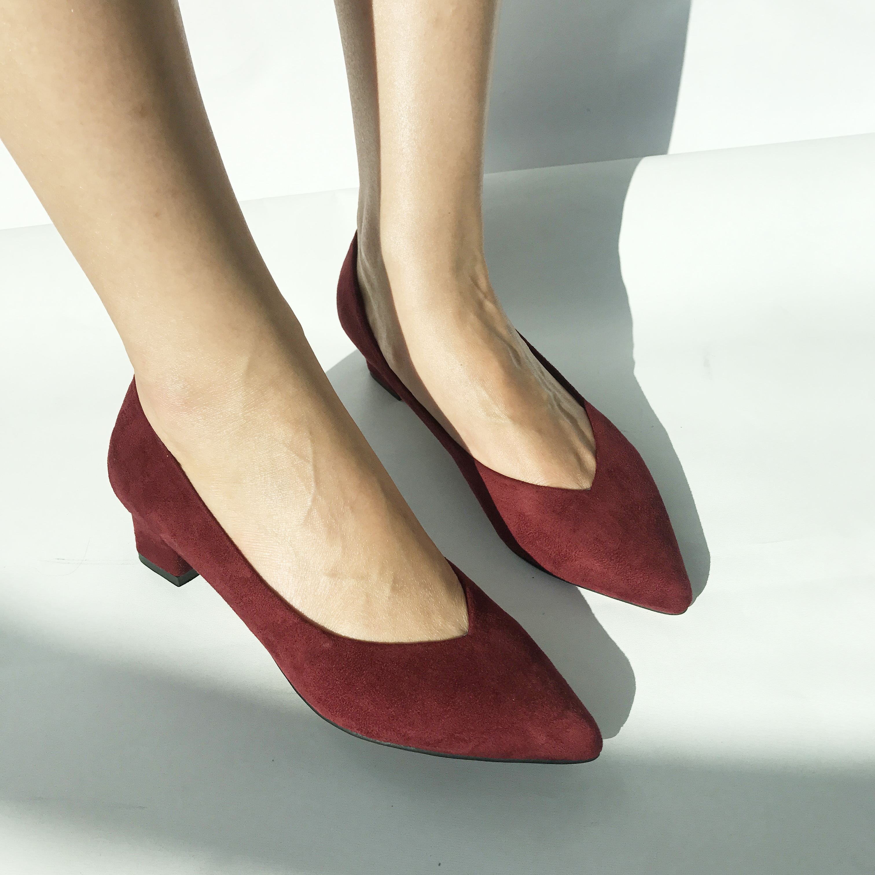 Suede stiletto midsole 5cm black, wine, beige 2017