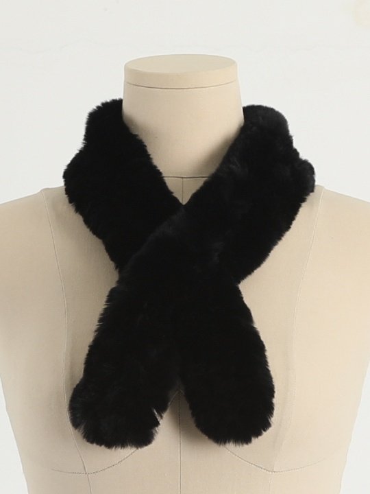 Petit Rex Rabbit Hair Muffler Real Shawl