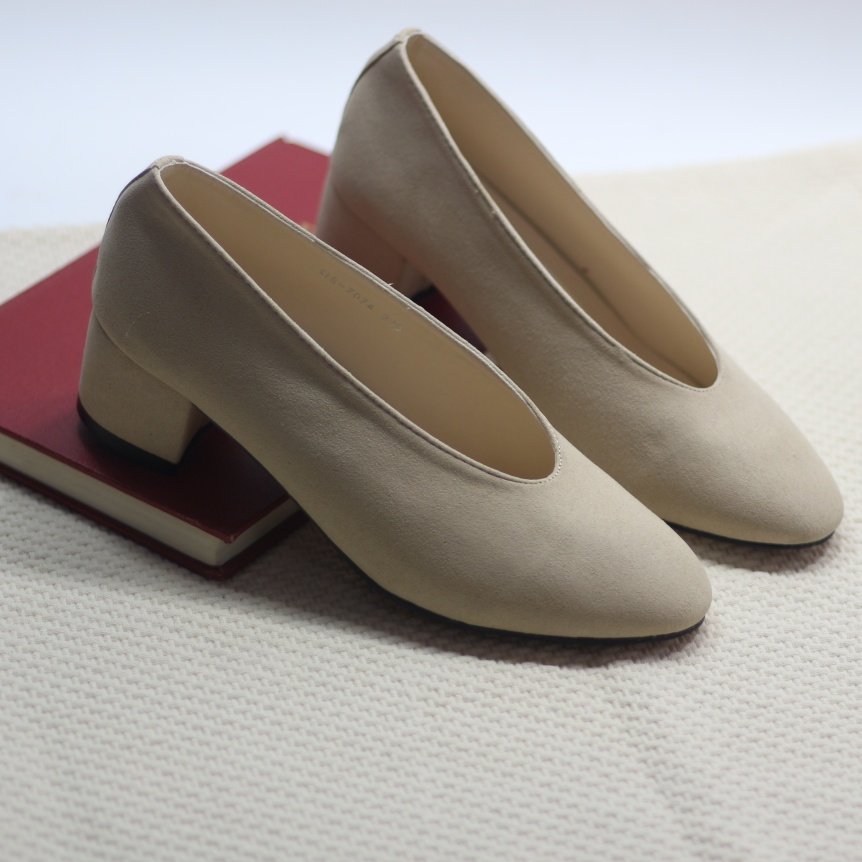 Suede Middle Heel Looper Shoes 5cm Shoes Winter Fl