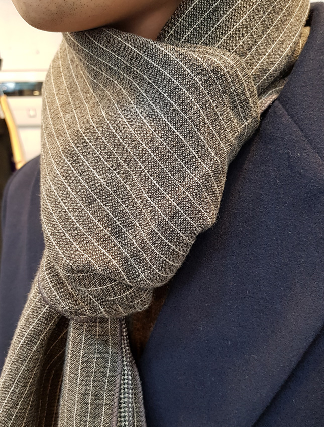 Stripe muffler 2color Man Coordination Shawl Pint 