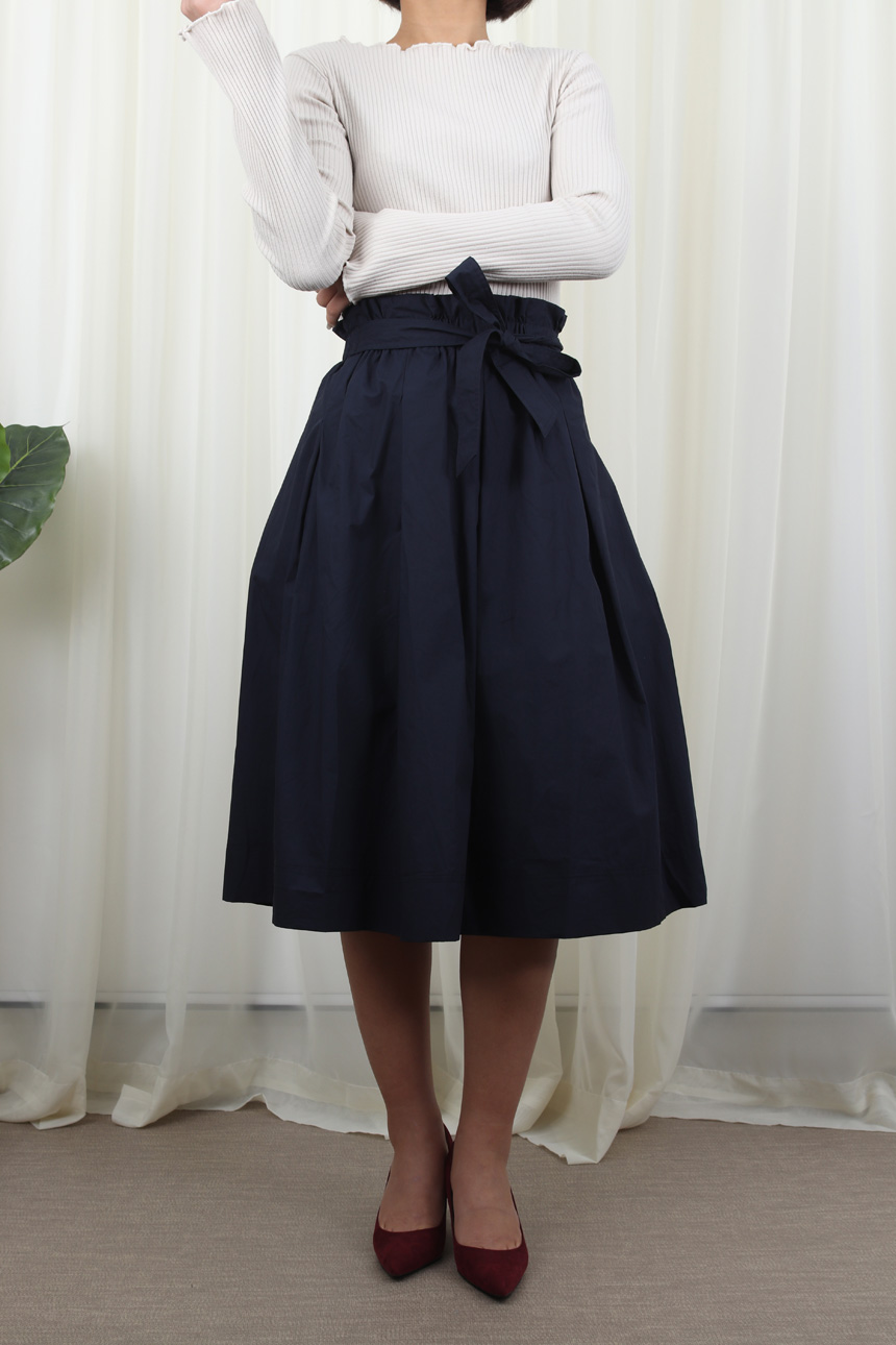 High-waisted flared skirt H-line h Long Long skirt