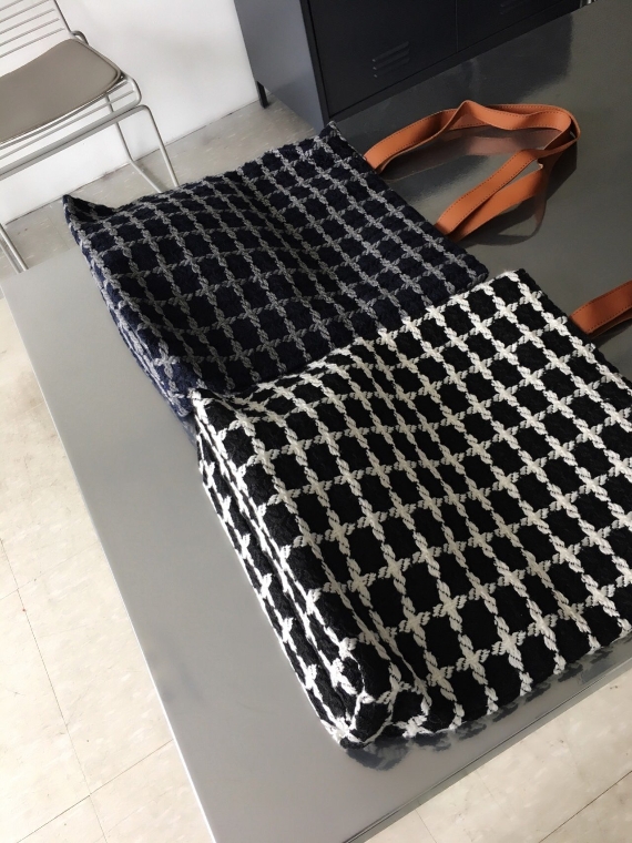 Daily Knit Eco Bag Winter Check Cloth Bag