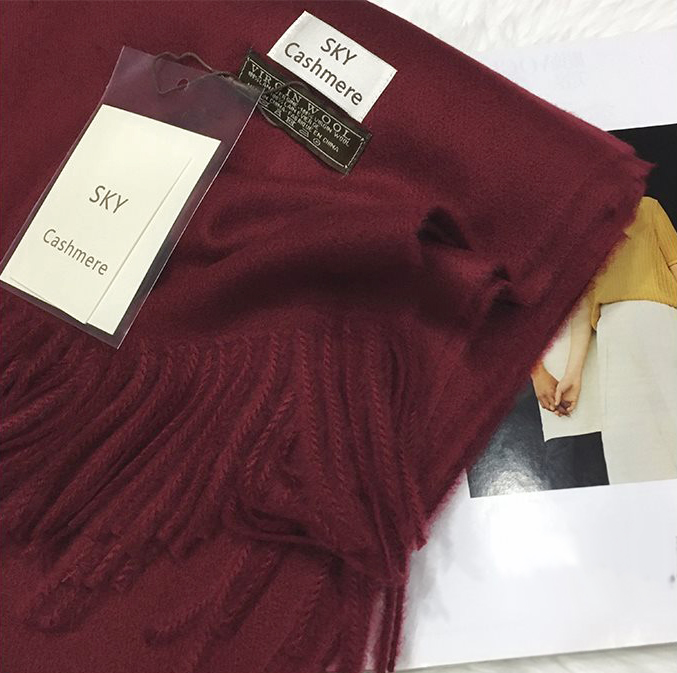 Virgin Wool 100 muffler winter shawl cashmere gift