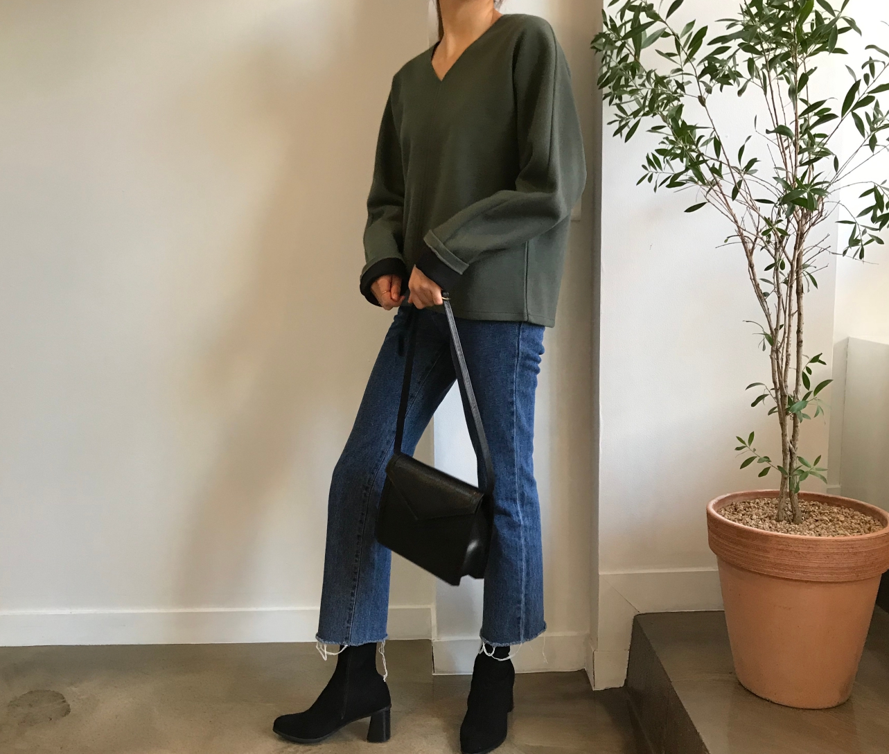 Suede Socks Mid-Heel Angle Boots Black, Brown Fall