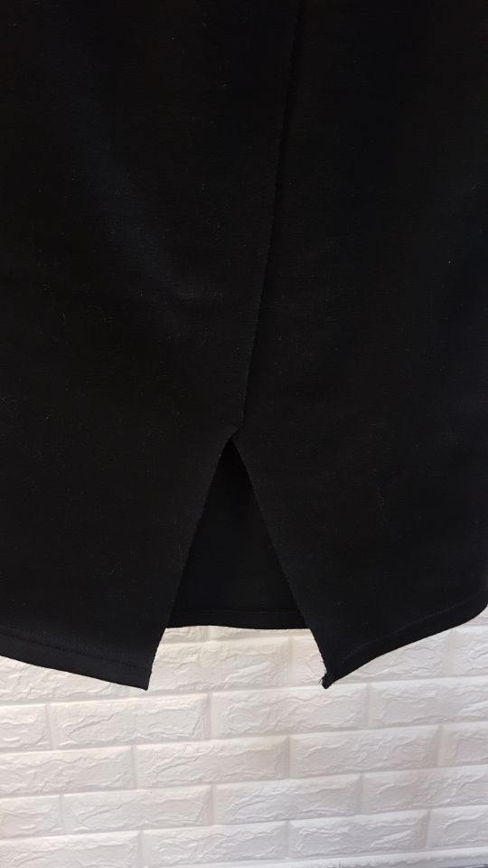 Brushed-dyed long skirt black o tody life-style ca