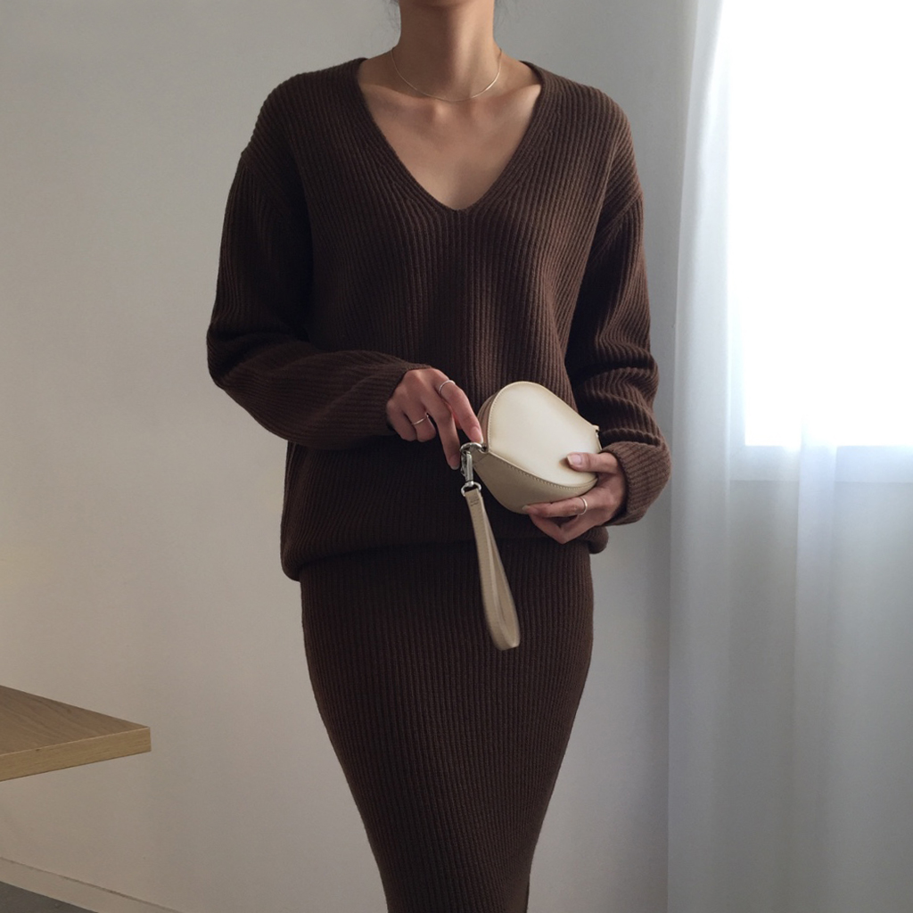 Winter Goliath Knit Long Skirt 3color Coordination