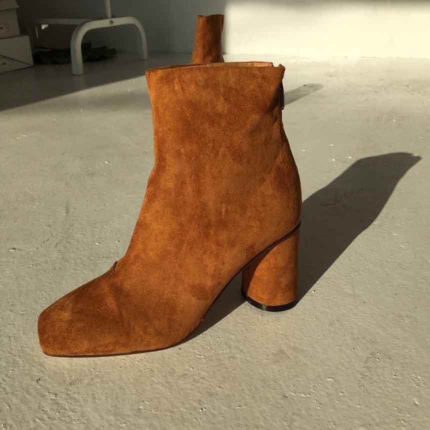 Suede Angle Boots High Heels Chelsea Twenties Twen