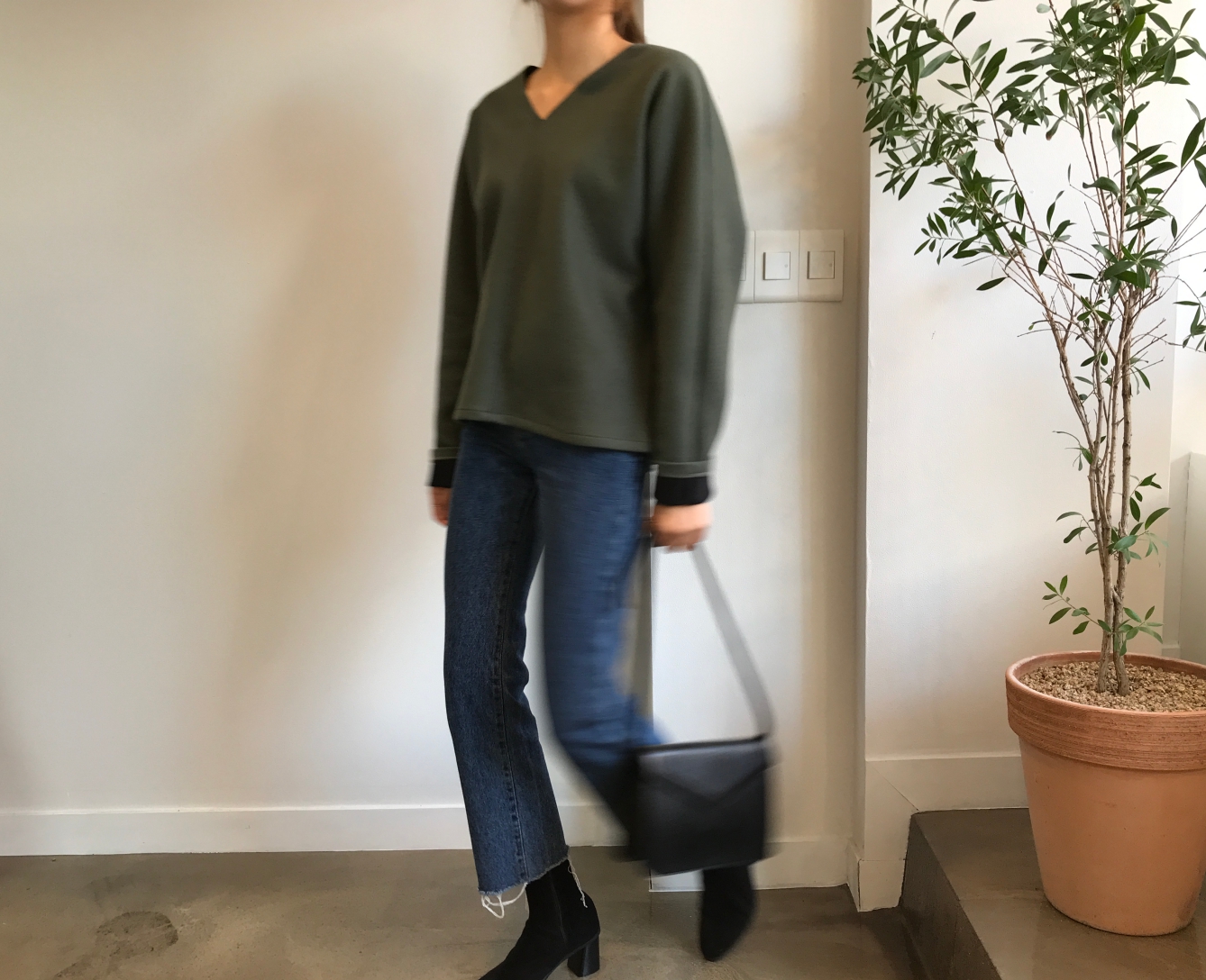 Suede Socks Mid-Heel Angle Boots Black, Brown Fall