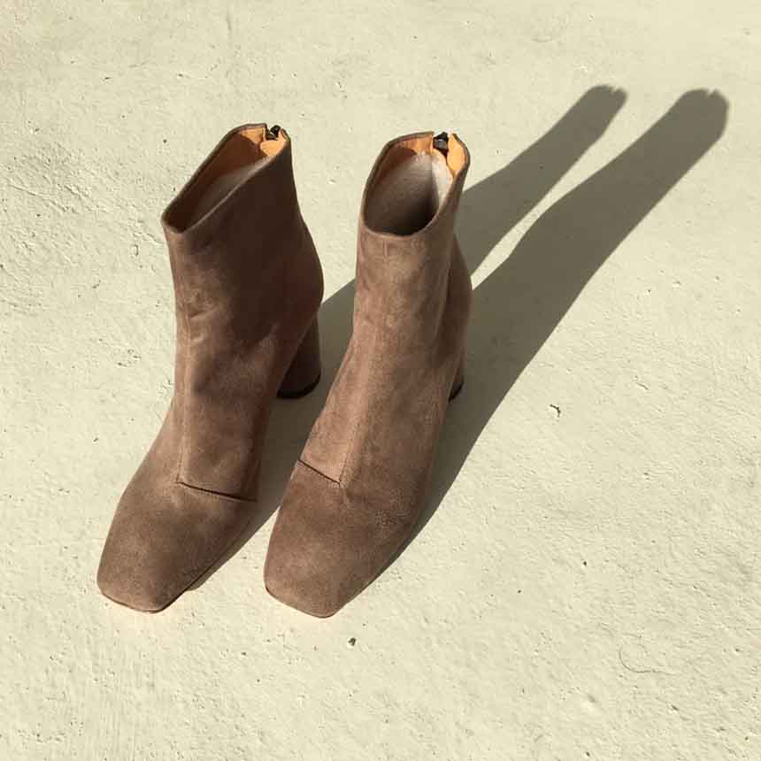 Suede Angle Boots High Heels Chelsea Twenties Twen