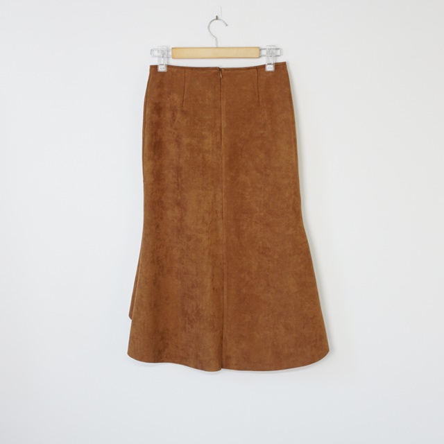 Mermaid a-line leather unverted suede brown colore