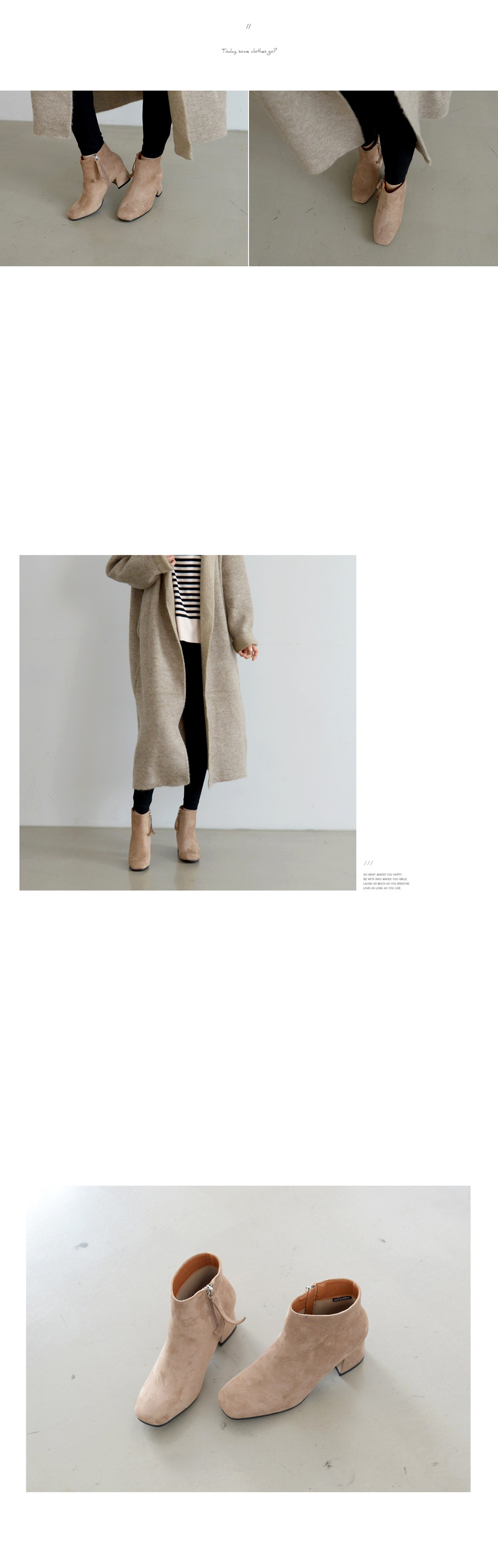 Suede Ankle Boots Heel Female Angle Tongue 5cm Hee