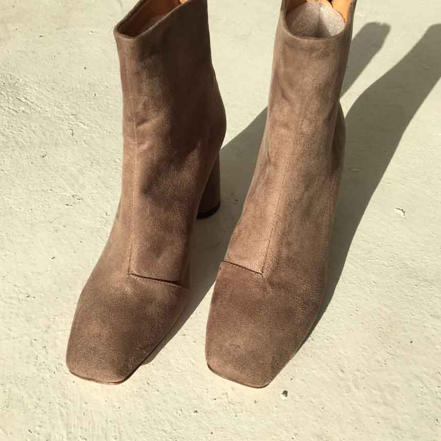 Suede Angle Boots High Heels Chelsea Twenties Twen