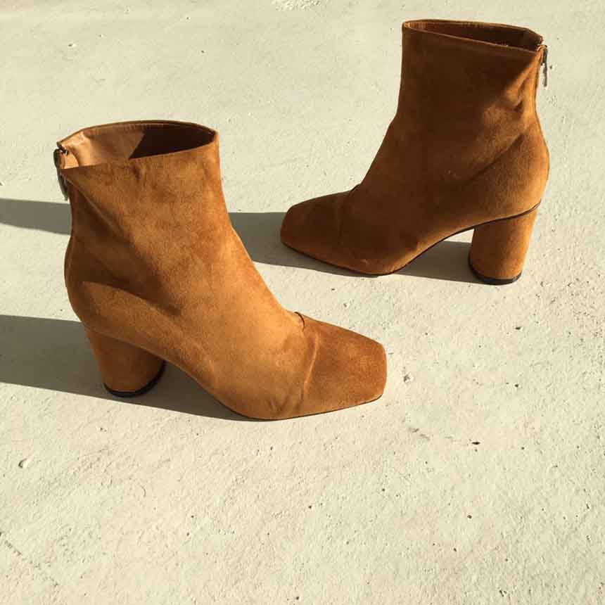 Suede Angle Boots High Heels Chelsea Twenties Twen