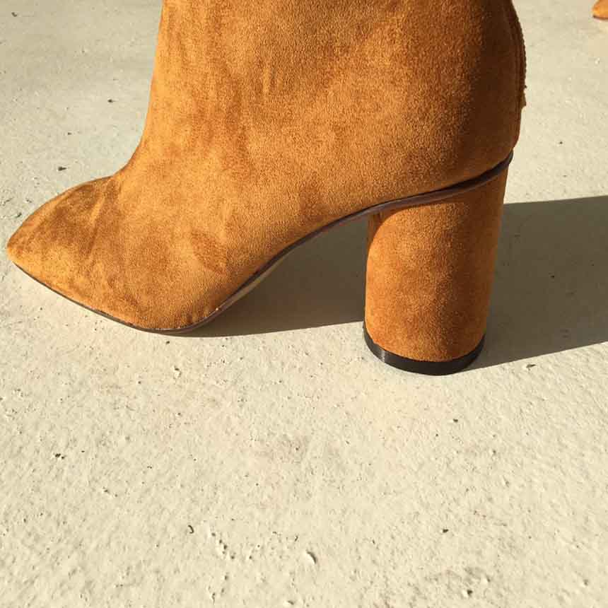 Suede Angle Boots High Heels Chelsea Twenties Twen