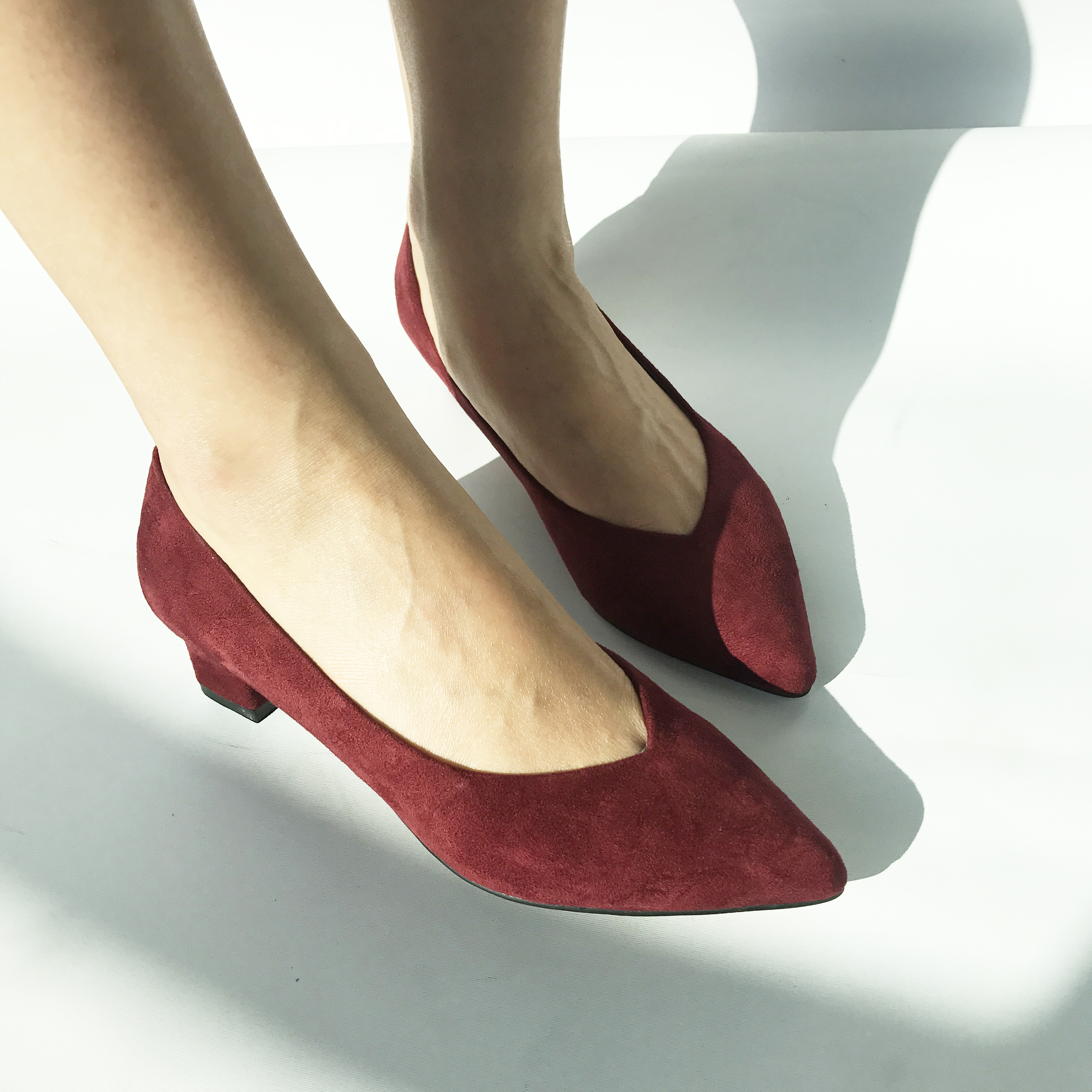 Suede stiletto midsole 5cm black, wine, beige 2017