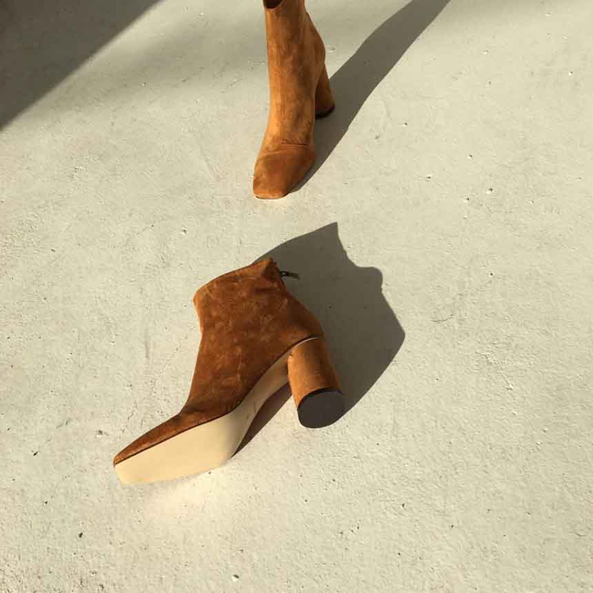 Suede Angle Boots High Heels Chelsea Twenties Twen