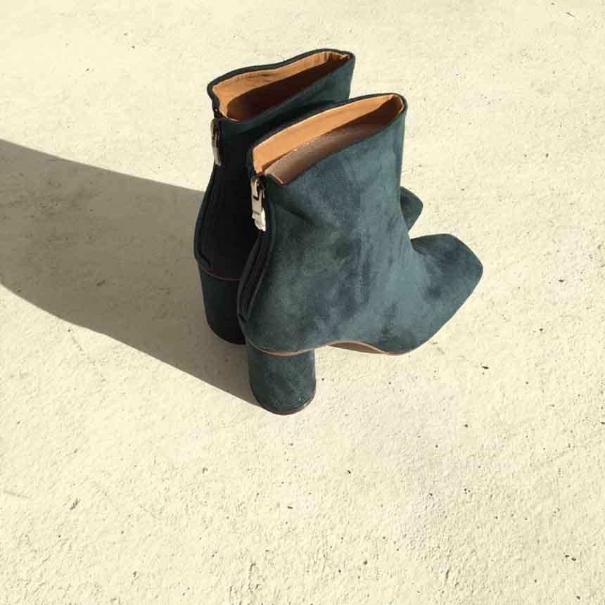 Suede Angle Boots High Heels Chelsea Twenties Twen