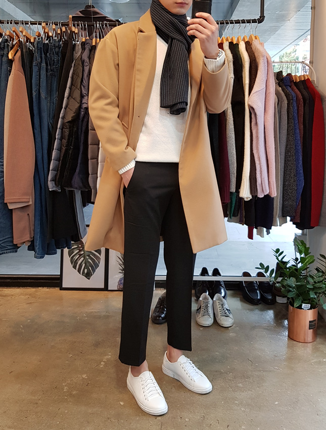 Stripe muffler 2color Man Coordination Shawl Pint 