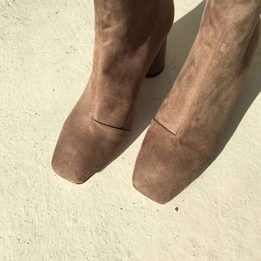 Suede Angle Boots High Heels Chelsea Twenties Twen