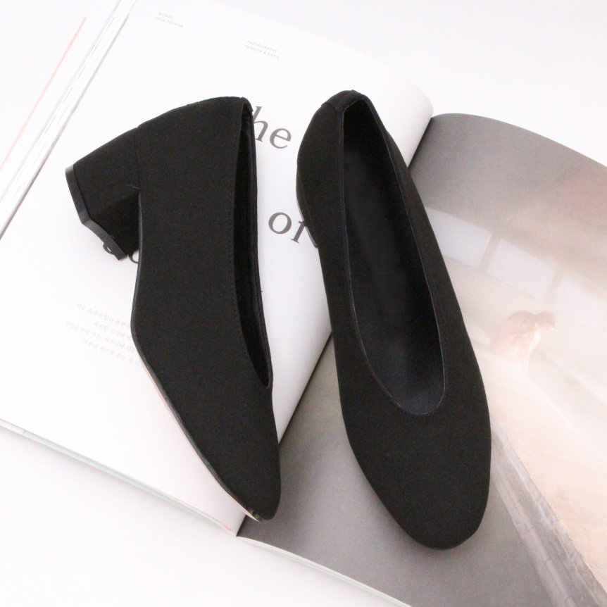 Suede Middle Heel Looper Shoes 5cm Shoes Winter Fl