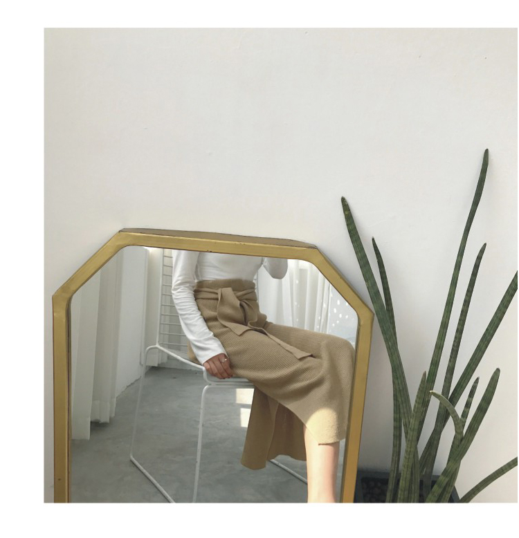 Slim H line Goliath knit winter long skirt slit lo