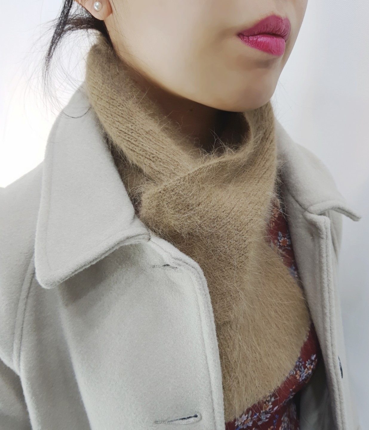 Angora muffler woman Fall winter coordination 2017