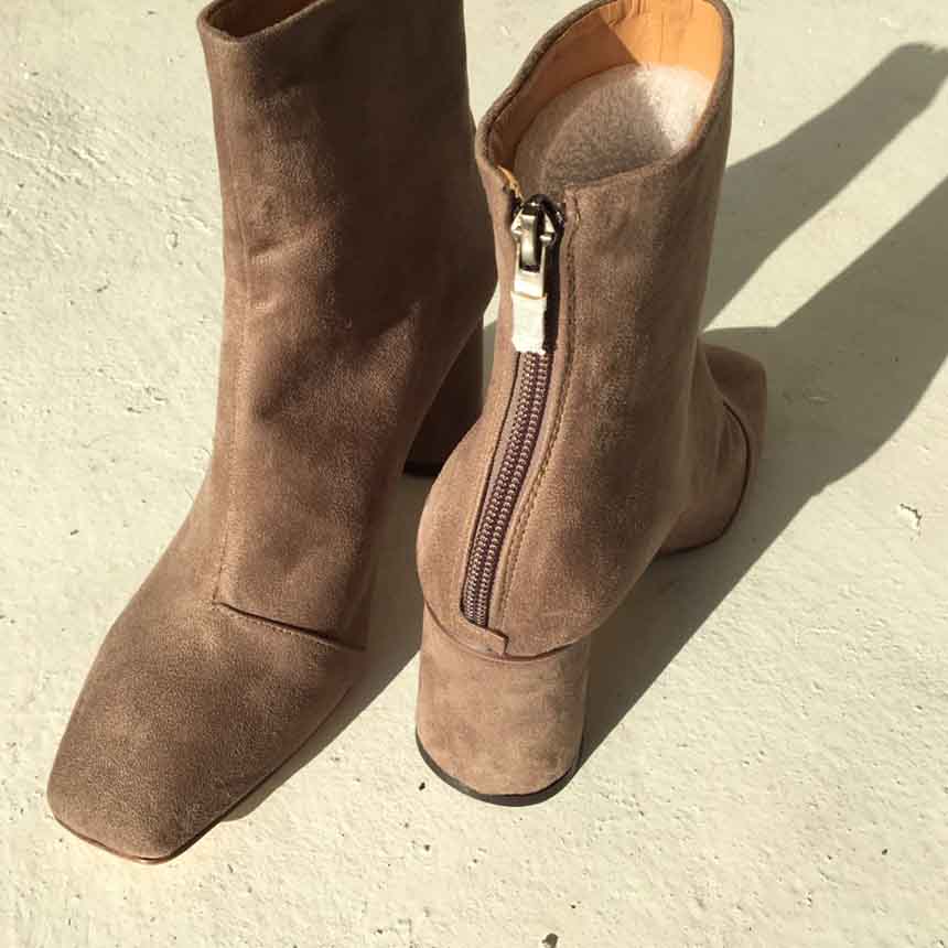 Suede Angle Boots High Heels Chelsea Twenties Twen