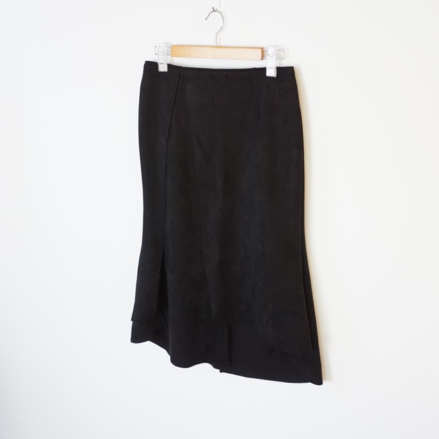 Mermaid a-line leather unverted suede brown colore