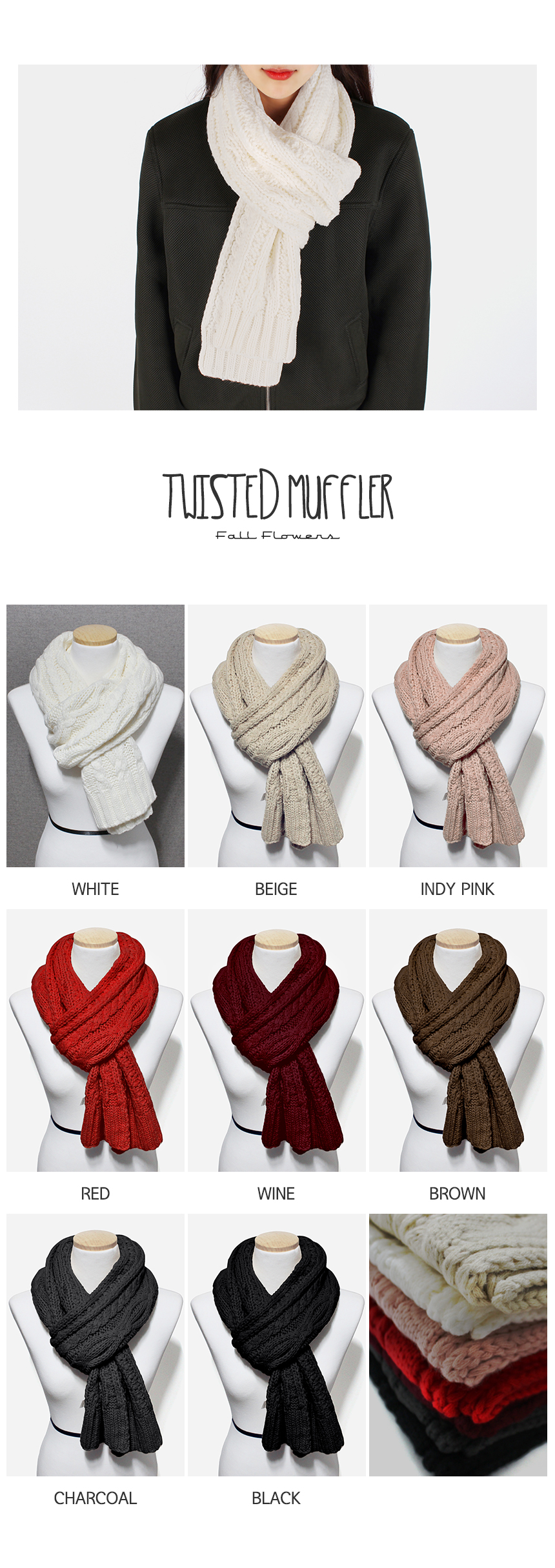 Two-string twill skirt knit muffler winter shawl b