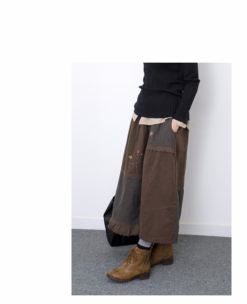 Winter embroidered skirts Long skirt lace Volume B