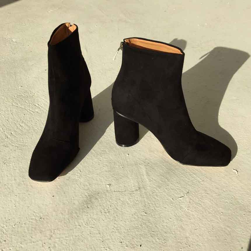 Suede Angle Boots High Heels Chelsea Twenties Twen