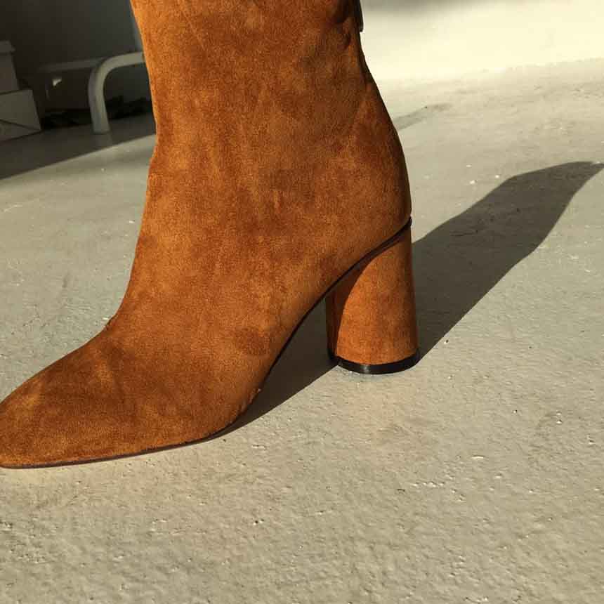 Suede Angle Boots High Heels Chelsea Twenties Twen