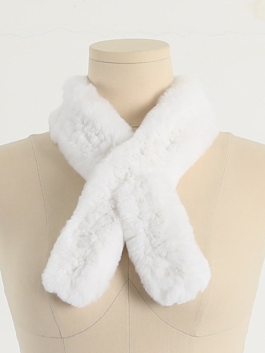 Petit Rex Rabbit Hair Muffler Real Shawl